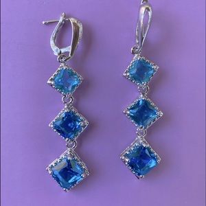 3/$15 Beautiful Aquamarine & Silver Earrings